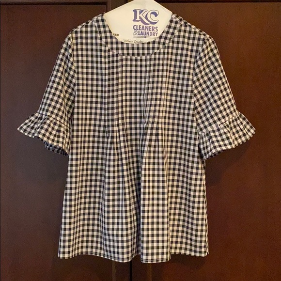 Tops - Black/White Check Blouse